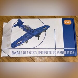 SEMKY Military Fighter Jet F4U WW2 Fighter Jet Corsair Air Force Building Set
